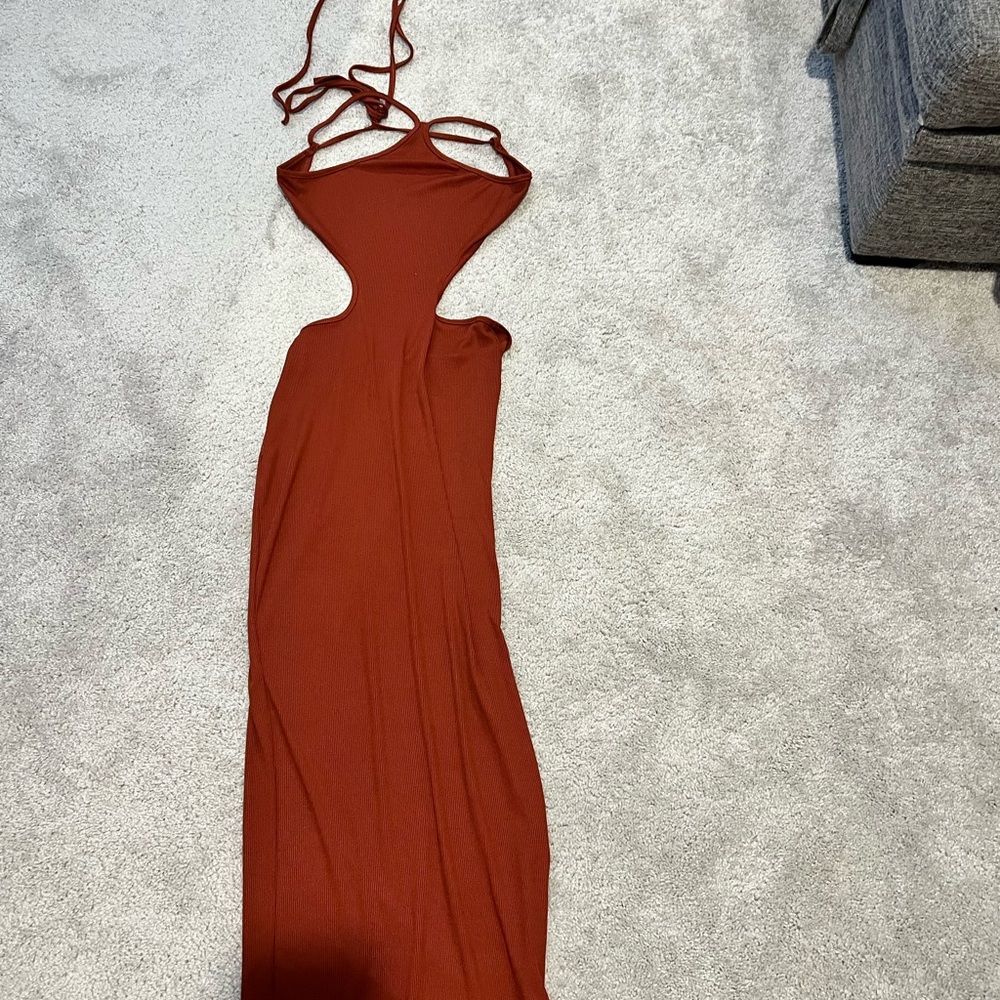 Orange Cut Out Maxi Dress